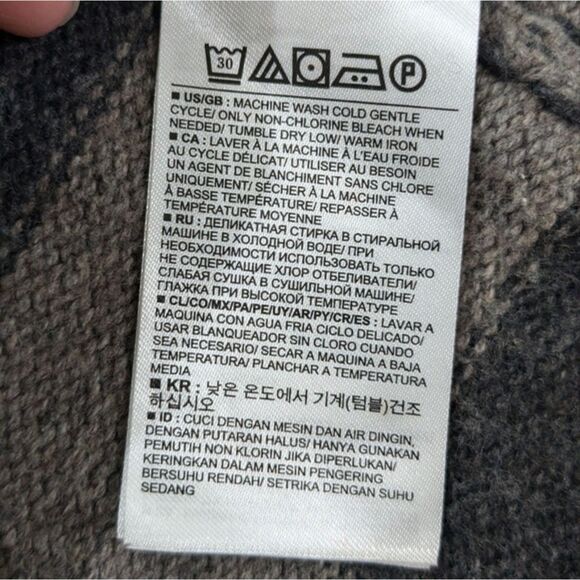 Banana Republic Factory Women Wool Blend Grayish Tan Poncho Sweater Cowl Neck M - Picture 10 of 10